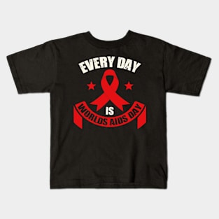 Red ribbon of awareness Kids T-Shirt